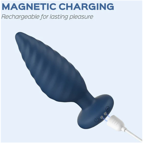 Noah - App Controlled Rotating Butt Plug - Blue