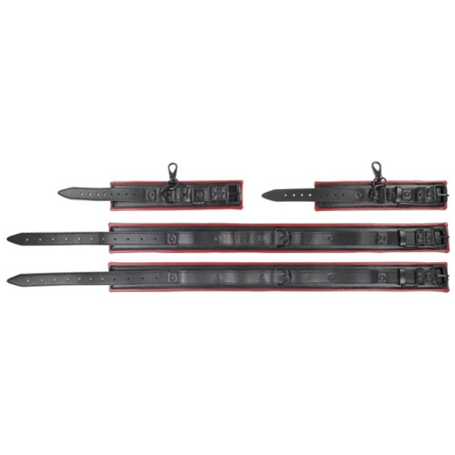 Saffron Thigh and Wrist Cuff Set - Black/red