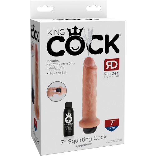 King Cock 7 Inch Squirting Cock - Flesh