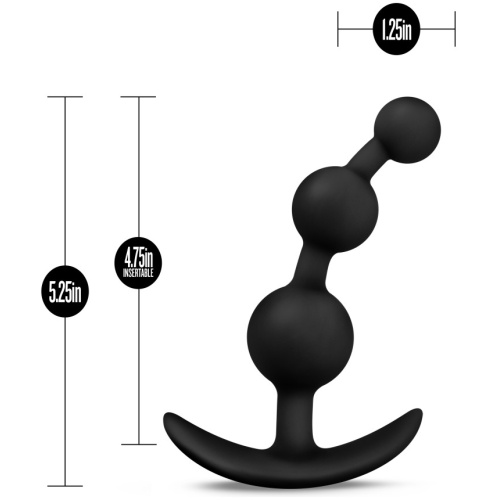 Anal Adventures - Platinum - Small Anal Beads - Black