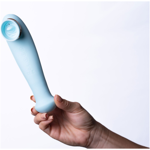 Destiny 15-Function Rechargeable Vibrating - Suction Wand - Blue