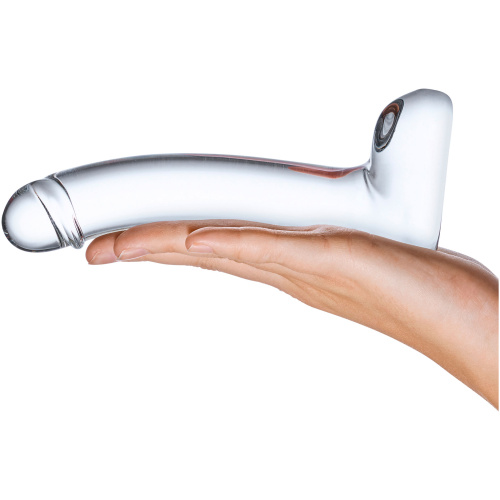7 Inch Realistic Curved Glass G-Spot Dildo - Clear