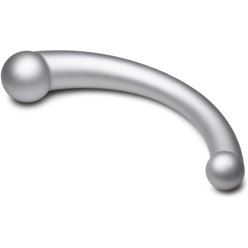 10x Vibra-Crescent Silicone Dual Ended Dildo - Silver