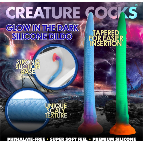 Makara Glow-in-the-Dark Silicone Snake Dildo
