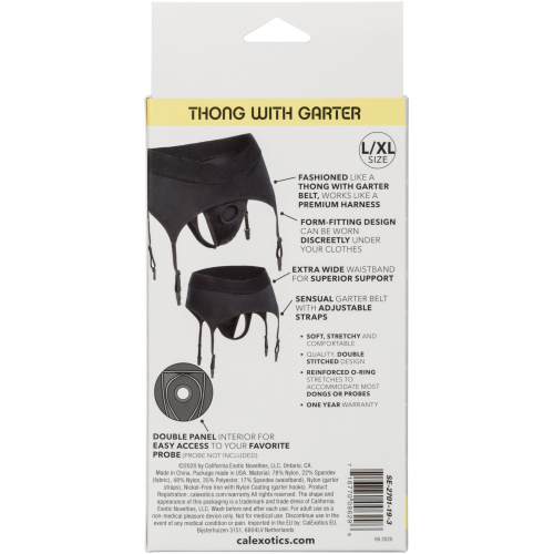 Boundless Thong With Garter - L/xl - Black