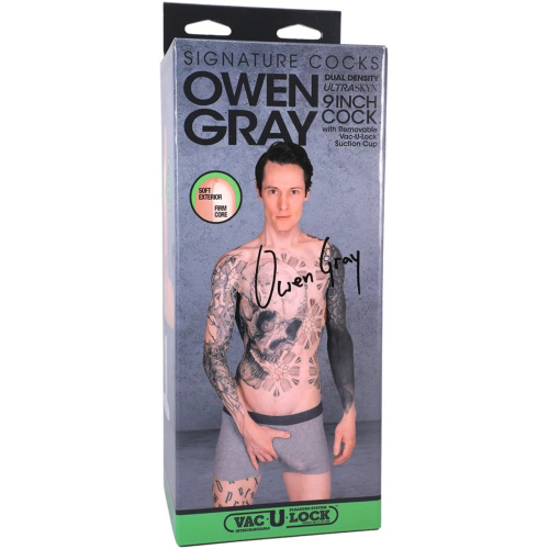 Signature Cocks - Owen Gray - 9 Inch Ultraskyn Cock With Removable Vac-U-Lock Suction Cup - Skin Tone
