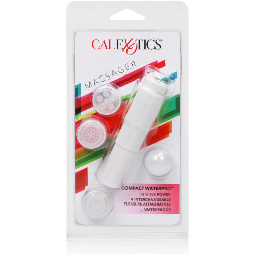 Compact Waterproof Personal Travel Massager With 4 Tips - White