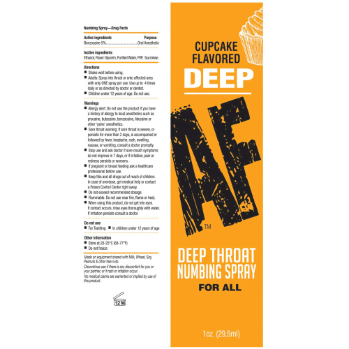 Deep Af Throat Numbing Spray 1 Oz - Cupcake