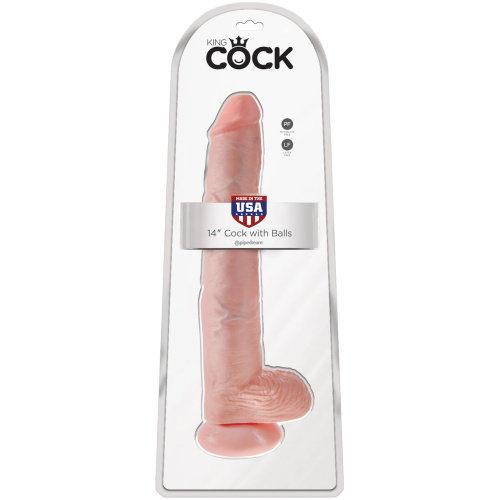 King Cock 14 Inch Cock With Balls - Light