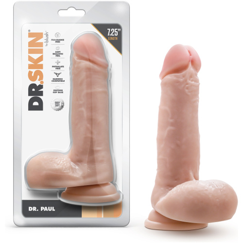 Dr. Skin - Dr. Paul - 7.25 Inch Dildo With Balls - Beige