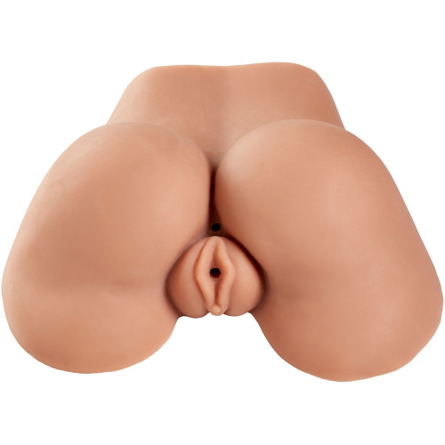 Realistic Body Mold Stroker - Pleasure Pussy and Ass - Wide-Spread Legs - Tan