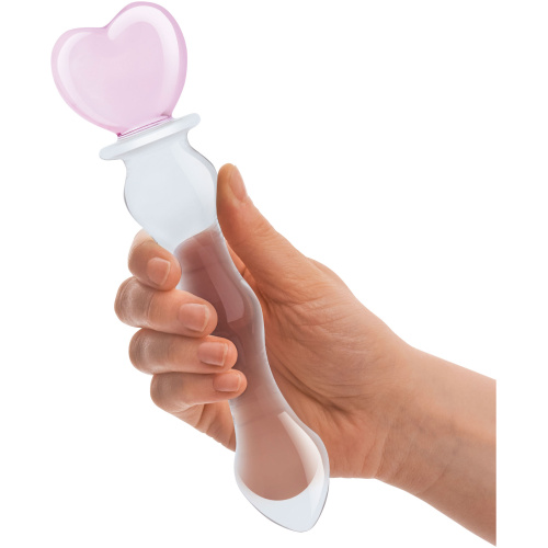 8 Inch Sweetheart Glass Dildo - Pink/clear