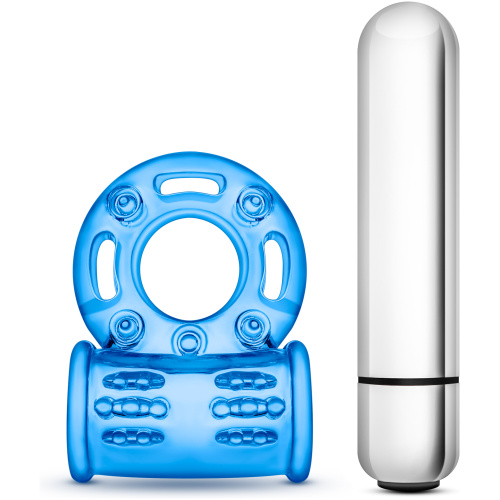 Stay Hard 10 Function Vibrating Bull Ring - Blue