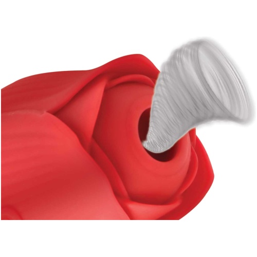 Bloomgasm Romping Rose Suction and Thrusting Vibrator - Red