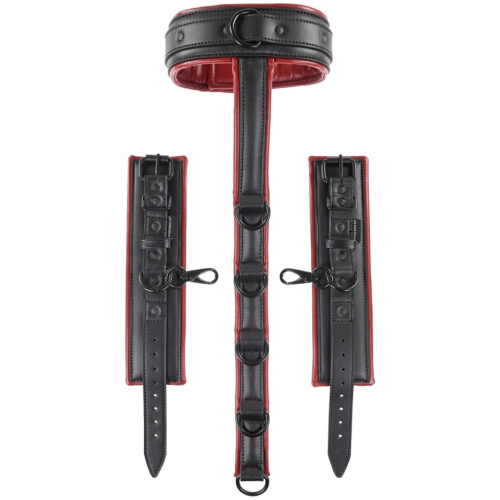 Saffron Neck and Wrist Restraint - Black/red