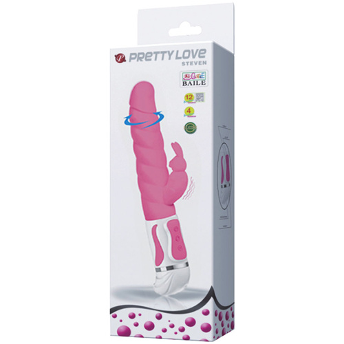 Pretty Love Steven 12 Function Rabbit Style Vibrator - Pink