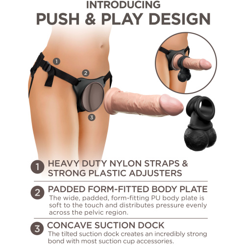 King Cock Elite Deluxe Silicone Body Dock Kit - Harness and 8 Inch Dildo - Light