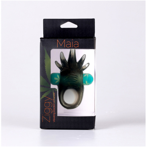 Ziggy Pot Leaf USB Rechargeable Vibrating Erection Enhancer Ring - 420 Series