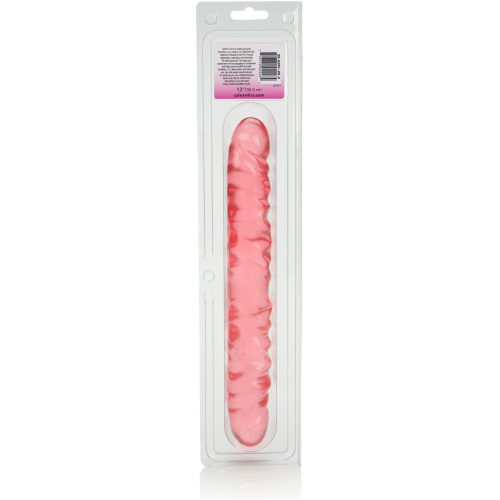 Translucence 12 Inches Veined Double Dong - Pink