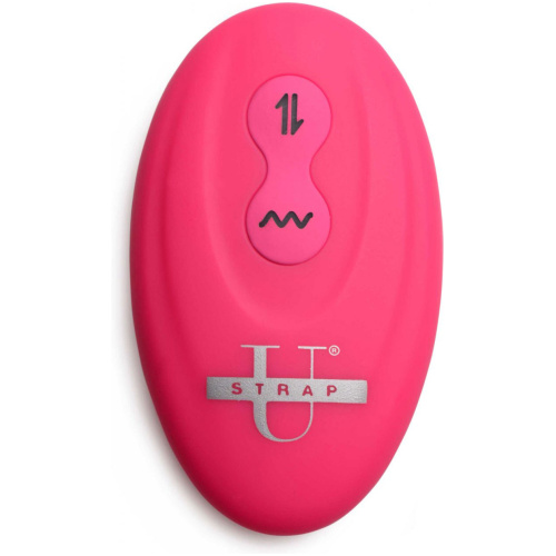 Mighty-Thrust Thrusting and Vibrating Strapless Strap-on With Remote - Pink