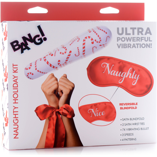 Bang - Naughty Holiday Kit - Wrist Ties XL Bullet and Blindfold