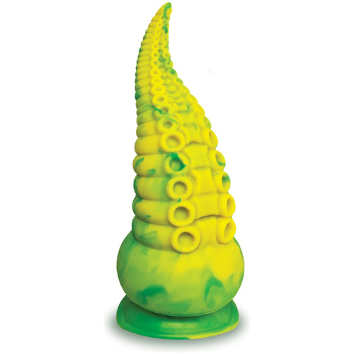 Alien Nation Octopod Silicone Rechargeable  Vibrating Creature Dildo - Yellow and Green
