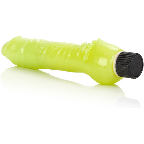 Glow-in-the-Dark Jelly Penis Vibe 7 Inches - Green