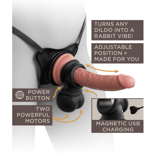 King Cock Elite Ultimate Vibrating Silicone Body Dock Kit