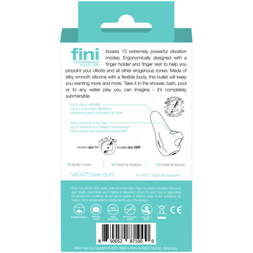 Fini Rechargeable Bullet Vibe - Turquoise