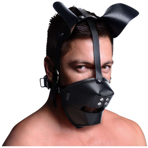 Pup Puppy Play Hood and Breathable Ball Gag