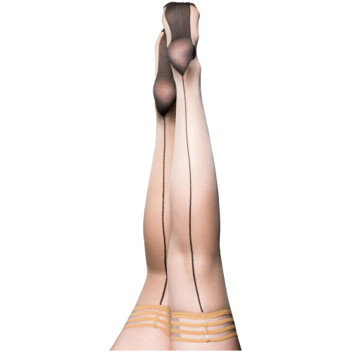 Ruby - Cuban Heel Thigh High - Size C - Nude