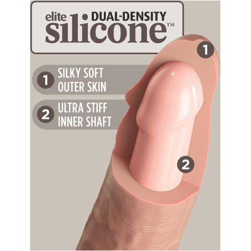 King Cock Elite Deluxe Silicone Body Dock  Kit  -  Harness and 8 Inch Dildo - Light