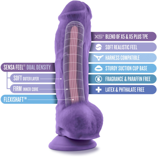 Au Naturel - Bold - Big Boy -10 Inch Dildo - Purple