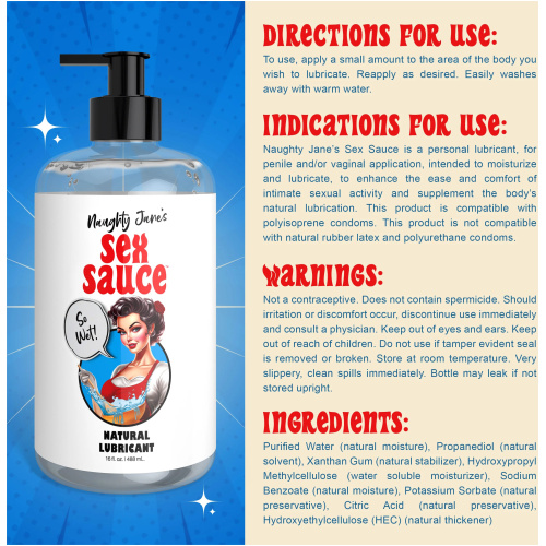 Naughty Jane's Sex Sauce Natural Lubricant 16oz