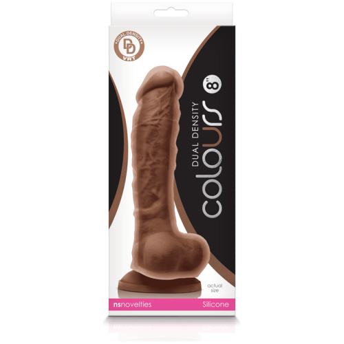 Colours - Dual Density - 8 Inch Dildo - Brown