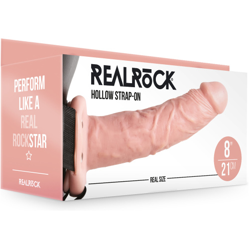 Hollow Strap-on Without Balls 8 Inch - Flesh