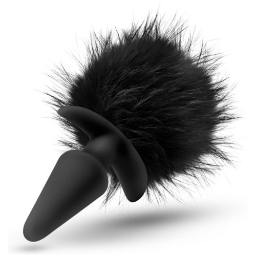 Anal Adventures - Platinum - Rabbit Tail Plug - Black