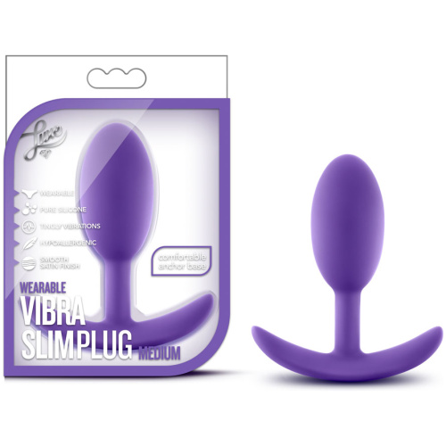 Luxe - Wearable Vibra Slim Plug - Medium - Purple