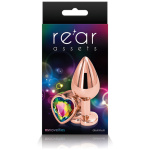 Rear Assets - Rose Gold Heart - Medium - Rainbow