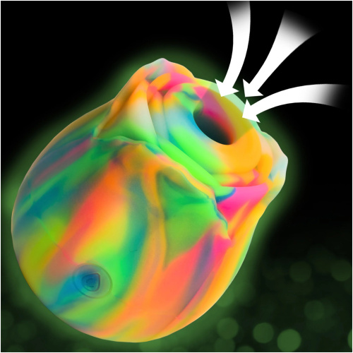 Glow Rose Glow-in-the-Dark Rose Clit Stimulator - Rainbow
