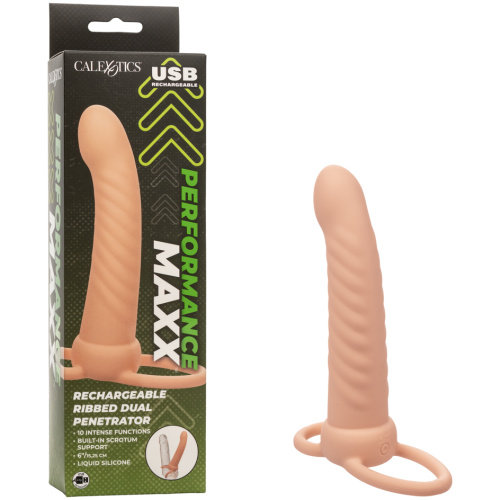 Performance Maxx Rechargeable Ribbed Dual Penetrator - Ivory