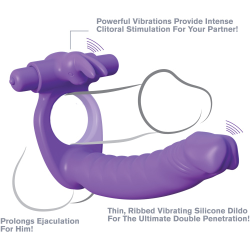 Fantasy C-Ringz Silicone Double Penetrator Rabbit - Purple