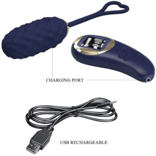 Vivian Remote Control Vibrating Egg - Blue