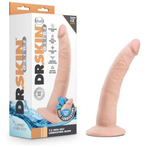 Dr. Skin Glide - 7.5 Inch Self Lubricating Dildo - Vanilla