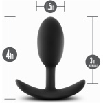 Anal Adventures - Platinum - Silicone Vibra Slim Plug -Medium - Black