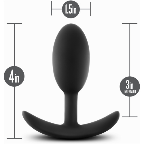 Anal Adventures - Platinum - Silicone Vibra Slim  Plug -Medium - Black