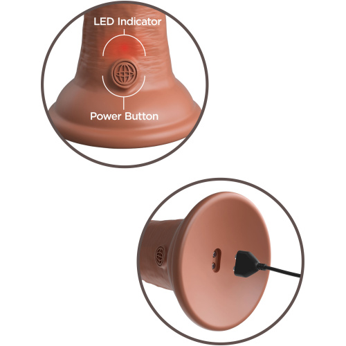 King Cock Elite 6 Inch Vibrating Silicone Dual Silicone Dual Density Cock - Tan