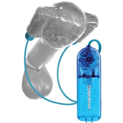 Classix Dual Vibrating Head Teaser - Blue/clear