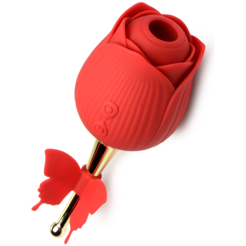 Bloomgasm Flutter Rose Sucking Rose With Butterfly Teaser - Red