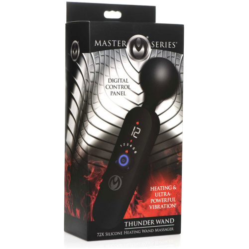 Thunder Wand 72x Silicone Heating Wand Massager - Black